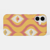 Ikat Serie Ogee Oranje iPhone 16 Hoesje (Achterkant horizontaal)