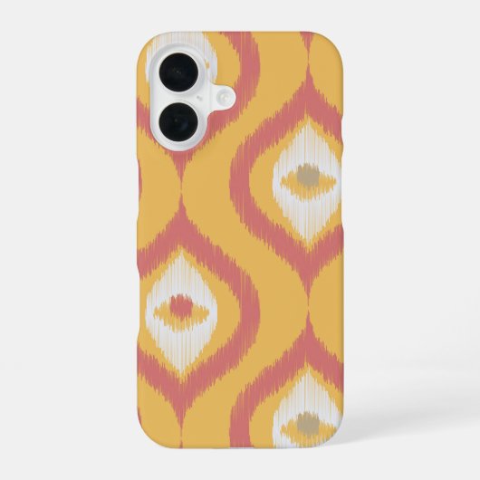 Ikat Serie Ogee Oranje iPhone 16 Hoesje (Achterkant)