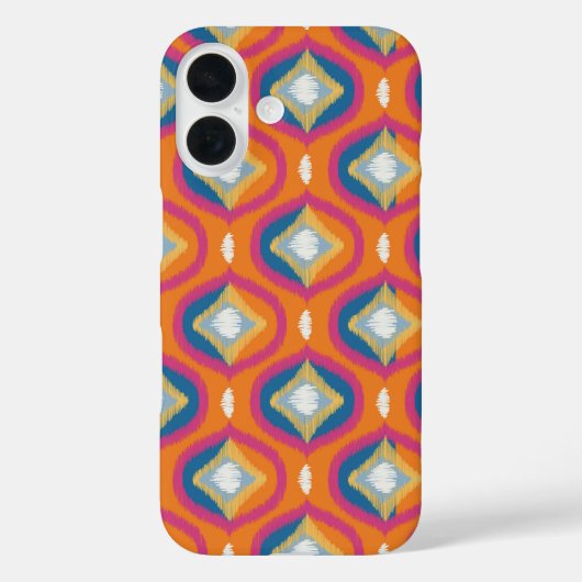Ikat Series Ogee blauw-Sinaasappel Case-Mate iPhone Case (Achterkant)