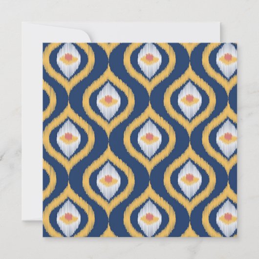 Ikat Series Ogee Blue Flat Kaart (Voorkant)