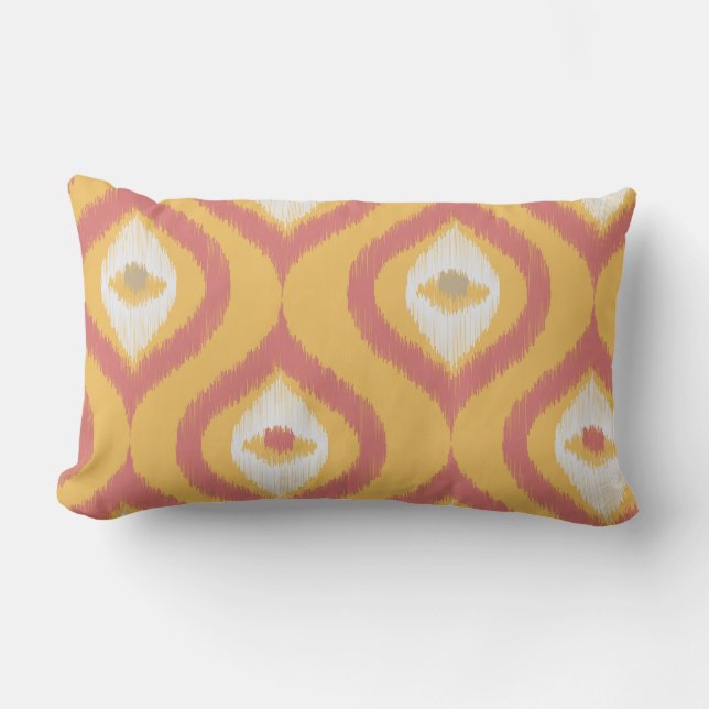 Ikat Series Ogee Sinaasappel Kussen (Voorkant)