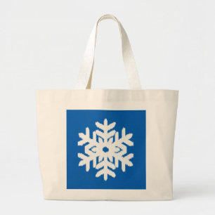 Ikat Sneeuwvlok - Kobaltblauw en wit Grote Tote Bag