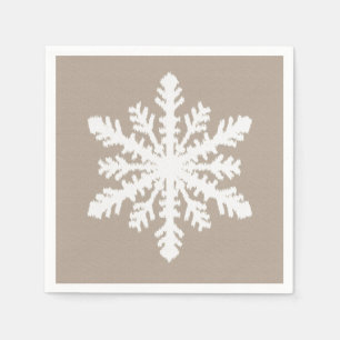 Ikat Sneeuwvlok - Taupe tan en wit Servetten