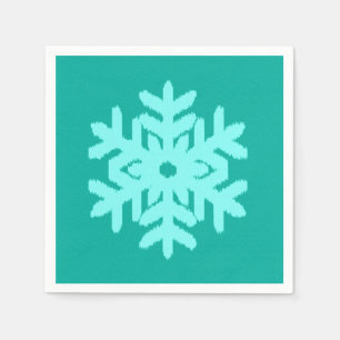 Ikat Sneeuwvlok - Turquoise en aqua Servet