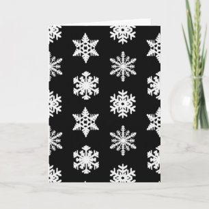 Ikat-sneeuwvlokken - Zwart en wit Feestdagen Kaart