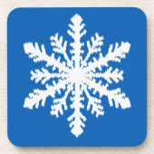 Ikat Snowflake 1 van 4 - Kobalt blauw en wit Drankjes Onderzetter (Voorkant)