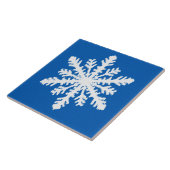 Ikat Snowflake 1 van 4 - Kobalt blauw en wit Tegeltje (Zijkant)