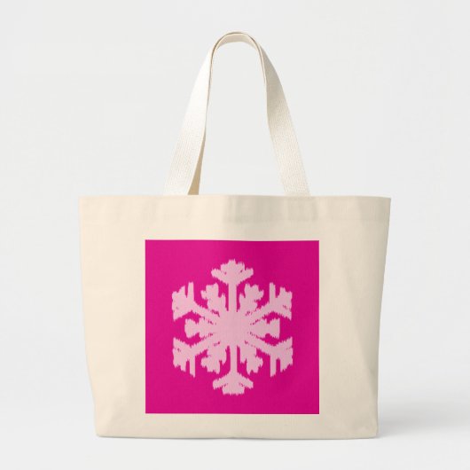 Ikat Snowflake - Fuchsia and ice roze Grote Tote Bag (Voorkant)