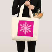 Ikat Snowflake - Fuchsia and ice roze Grote Tote Bag (Voorkant (product))