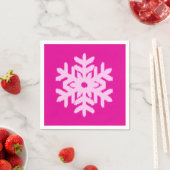 Ikat Snowflake - Fuchsia and ice roze Servet (Insitu)