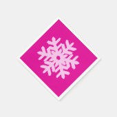 Ikat Snowflake - Fuchsia and ice roze Servet (Hoek)