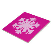 Ikat Snowflake - Fuchsia and ice roze Tegeltje (Zijkant)