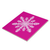 Ikat Snowflake - Fuchsia and ice roze Tegeltje (Zijkant)