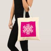 Ikat Snowflake - Fuchsia and ice roze Tote Bag (Voorkant (product))