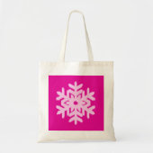 Ikat Snowflake - Fuchsia and ice roze Tote Bag (Voorkant)