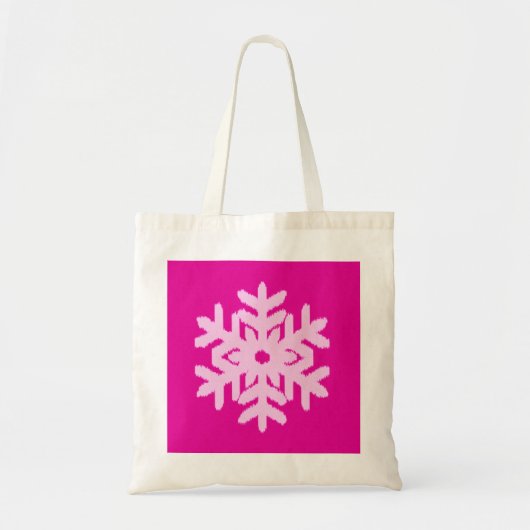 Ikat Snowflake - Fuchsia and ice roze Tote Bag (Voorkant)