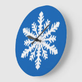 Ikat Snowflake - Kobalt blauw en wit Grote Klok (Hoek)