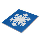 Ikat Snowflake - Kobalt blauw en wit Tegeltje (Zijkant)