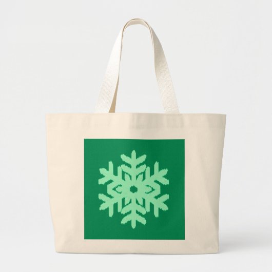 Ikat Snowflake - Pine- en muntgroen Grote Tote Bag (Voorkant)