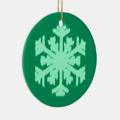 Ikat Snowflake - Pine- en muntgroen Keramisch Ornament (Rechts)