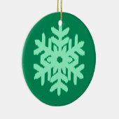 Ikat Snowflake - Pine- en muntgroen Keramisch Ornament (Rechts)