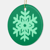 Ikat Snowflake - Pine- en muntgroen Keramisch Ornament (Links)