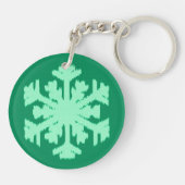 Ikat Snowflake - Pine- en muntgroen Sleutelhanger (Achterkant)