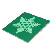 Ikat Snowflake - Pine- en muntgroen Tegeltje (Zijkant)