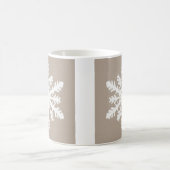 Ikat Snowflake - Taupe tan en wit Koffiemok (Center)
