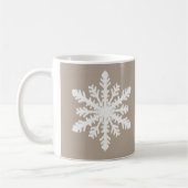 Ikat Snowflake - Taupe tan en wit Koffiemok (Links)
