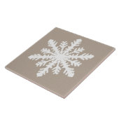Ikat Snowflake - Taupe tan en wit Tegeltje (Zijkant)