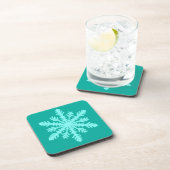 Ikat Snowflake - Turquoise en aqua Onderzetter (Rechterzijde)