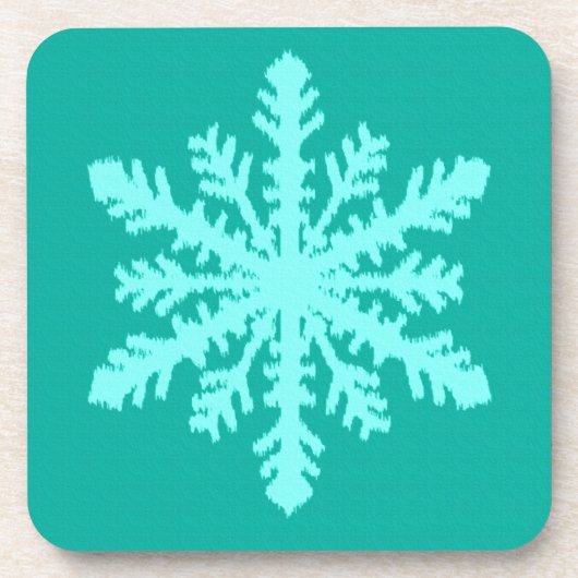 Ikat Snowflake - Turquoise en aqua Onderzetter (Voorkant)