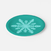 Ikat Snowflake - Turquoise en aqua Papieren Bordje (Gekanteld)