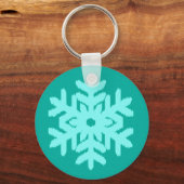 Ikat Snowflake - Turquoise en aqua Sleutelhanger (Voorkant)