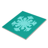 Ikat Snowflake - Turquoise en aqua Tegeltje (Zijkant)