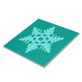 Ikat Snowflake - Turquoise en aqua Tegeltje (Zijkant)