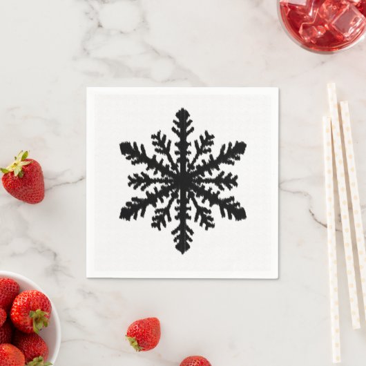 Ikat Snowflake - wit en zwart Servetten (Insitu)