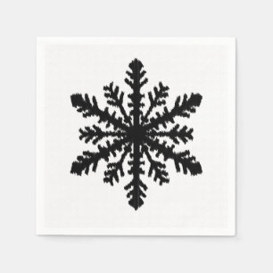 Ikat Snowflake - wit en zwart Servetten