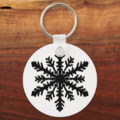 Ikat Snowflake - wit en zwart Sleutelhanger (Voorkant)