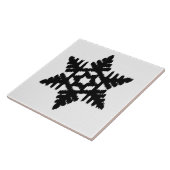 Ikat Snowflake - wit en zwart Tegeltje (Zijkant)