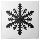 Ikat Snowflake - wit en zwart Tegeltje (Voorkant)
