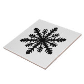 Ikat Snowflake - wit en zwart Tegeltje (Zijkant)