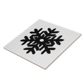 Ikat Snowflake - wit en zwart Tegeltje (Zijkant)