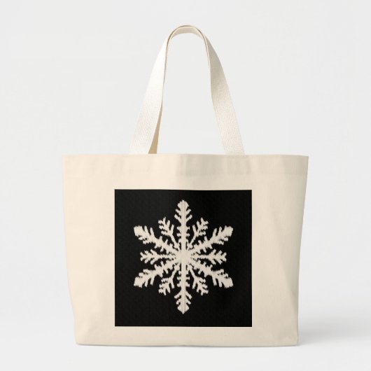 Ikat Snowflake - zwart-wit Grote Tote Bag (Voorkant)