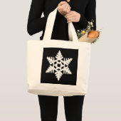 Ikat Snowflake - zwart-wit Grote Tote Bag (Voorkant (product))