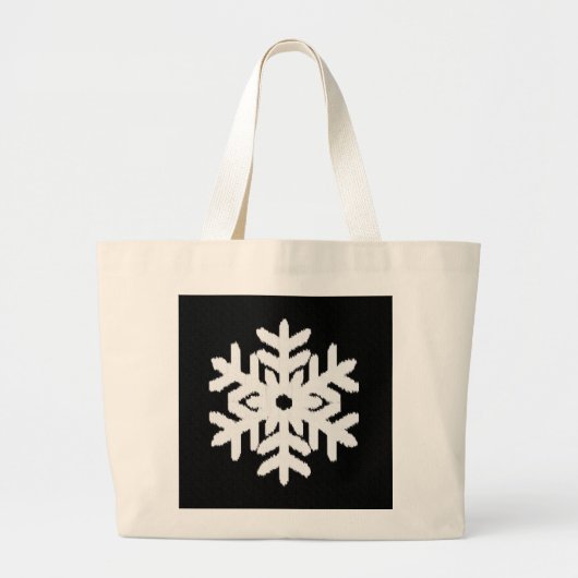 Ikat Snowflake - zwart-wit Grote Tote Bag (Voorkant)