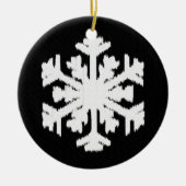 Ikat Snowflake - zwart-wit Keramisch Ornament (Voorkant)