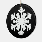 Ikat Snowflake - zwart-wit Keramisch Ornament (Links)