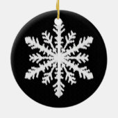 Ikat Snowflake - zwart-wit Keramisch Ornament (Achterkant)